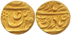 Amar Singh (1765-1781 AD), Gold Mohur, 10.7g, in the name of Ahmed Shah Durrani, letter Su