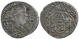 Goa, Joao, Silver ½ Xerafim or 150 Reis, 1820, (KM 235). About Extremely Fine, Very Rare i