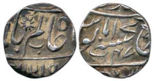 Muhammadabad Banaras Mint, Silver ¼ Rupee, 2.77g, in the name of Shah Alam II, date AH 121