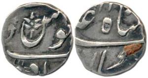 Ahmedabad Mint, Silver ½ Rupee, 2.88g, in the name of Shah Alam II. About Extremely Fine, 