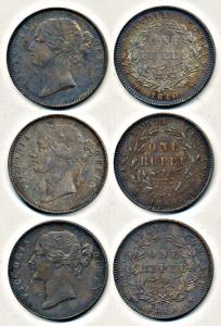 Victoria Queen, Silver Rupee, 1840, divided legend, WW raised/28 Berries (2) and WWS raise