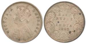 Victoria Queen, Silver ½ Rupee, 1893, A / I / ’B’ incuse. Very Fine+, Scarce.