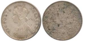 Victoria Queen, Silver ½ Rupee, 1894, A / I / ’B’ incused. Very Fine+, Scarce.
