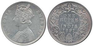 Victoria Empress, Silver Rupee, 1897, Bombay Mint, C2 / I / ’B’ incused. Very Fine+, Rare.