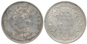 Victoria Queen, Silver Rupee, 1862, Calcutta Mint, A / III, (Pr 65). About Extremely Fine,
