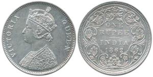 Victoria Queen, Silver Rupee, 1862, Bombay Mint, A / II / 0 / 11 dots, (Pr 94). About Unci