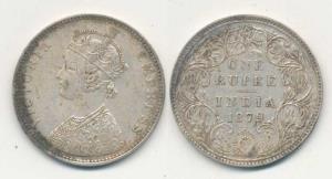 Victoria Empress, Silver Rupee, 1879, A3 / I dot; A3 / II dot. Very Fine. (2)