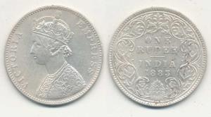 Victoria Empress, Silver Rupee, 1883, A3 / I dot. About Very Fine.