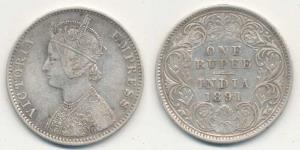 Victoria Empress, Silver Rupee, 1891, C3 / I ’C’ incuse, C2 / I ’B’ incuse. Very Fine. (2)