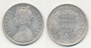 Victoria Empress, Silver Rupee, 1898, C3 / I ’C’ incuse. Very Fine.