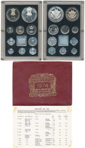 1974 Proof set, Food For All, set of 10, 1 Paisa to Rupees 50. In immaculate condition, wi