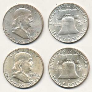 United States of America, Silver Franklin ½ Dollar, Liberty bell on rev. 1961. About Uncir