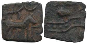 Tamil Nadu, Sangam period, ‘Malayaman’ chiefs (c. 1st century BC), Copper Unit, 3.78g, hor