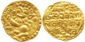 Kadamba type, Mayindeva the Yadava Governor in rebellion, Gold Pagoda, 4.3g, lion standing