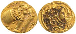 Western Gangas (10th- 11th century AD), Gold Gajapati Pagoda, 3.9g, an ornate elephant sta