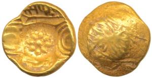 Yadavas of Devagiri, Singhana Deva (AD 1200-1247), Gold Padma Tanka, 3.76g, Punch-marked t