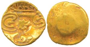 Yadavas of Devagiri, Mahadeva (c.1260-1270 AD), Gold Padma Tanka, 3.74g, five punches, lot