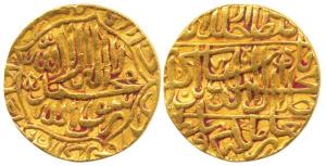 Akbar, Jalal ud-din Muhammad (AH 963-1014, 1556-1605 AD), Gold Mohur, 10.82g,Agra Mint, AH
