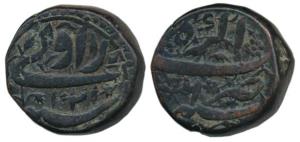 Jahangir Nur-ud-din (AH 1014-1037, 1605-1628 AD), Copper Dam, 20.24g, Agra Mint, Rawani on