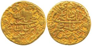 Shah Jahan, Gold Mohur, 10.9g, Dar ul Khilafat Akbarabad Mint, AH 1047, legend within quat