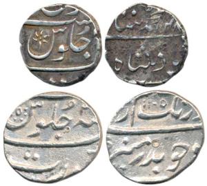 Aurangzeb and Muhammad Shah, Silver ½ Rupee (2), Surat Mint, AH 1106 and 1148. Very Fine a