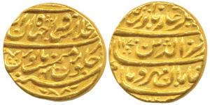 Alamgir II, Gold Mohur, 10.88g, Shahjahanabad Mint, AH 1170/4, with couplet - the coin lik