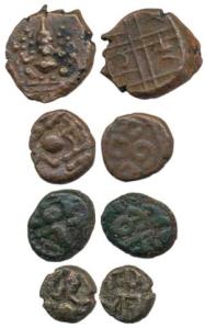 Assorted lot of Copper (4), Sethupathy Raja, Jinji Marathas, Mysore and an Unattributed, a