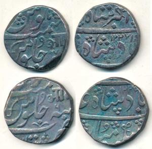 Anand Rao (1800-1819 AD), Silver Rupee (2), Petlad Mint, in the name of Muhammad Akbar II,