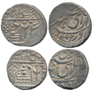 Ganga Singh (1887-1942 AD), Silver Rupee (2), 11.24g, in the name of Victoria, 1859 AD dat