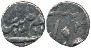 Dar-ul Surur Burhanpur Mint, Silver 1/16 Rupee, 0.66g, in the name of Shah Alam II, AH 120