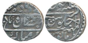 Jean Baptist Filose, Silver Rupee, 10.72g, Musagarh Mint, in the name of Muhammad Akbar II