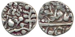 Madho Singh II (AD 1880-1922), Silver ¼ Rupee, 2.83g, Error, Jaipur Mint, with the name of