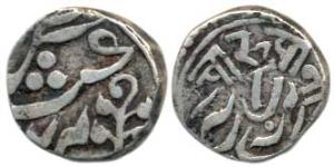 Silver ¼ Rupee or 4 Annas, 2.66g, Annonymous issue 2nd Series, 4 Anna written in Devnagari