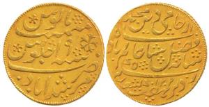 Murshidabad Mint, Gold Mohur, 12.34g, in the name of Shah Alam II, AH 1202/19, 1793-1818 A