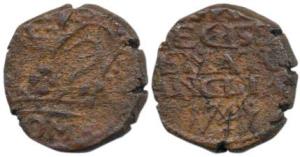 Copper Pice, 1749, Auspicio / Regis Et / Senatus / Angliu that is under the auspices of th