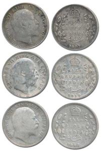 Victoria Queen, Silver Rupee and 1/4, 1840, divided legend. Very Fine. (2)