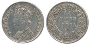 Victoria Empress, Silver ¼ Rupee, 1894, Bombay Mint, C / I ’B’ incused. Extremely Fine, Sc