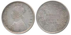Victoria Empress, Silver ½ Rupee, 1899, Bombay Mint, A / I ’B’ incuse (inverted). Very Fin