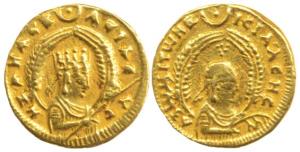 Aksumite Kingdom, Ezanas, (330-356 CE), Gold Unit, 2.06g, HZANACB-ACILE-UC, bust to right 