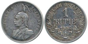 German East Africa, Silver Rupie, 1906 A. Very Fine+, Scarce.