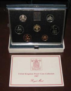 Great Britain, Elizabeth II, Proof Set, 1987, set of 7, Pound to Pence. Proof, within orig