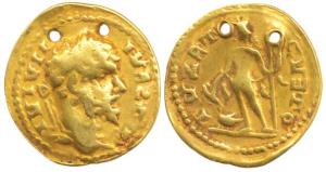 Roman, Gold Aureus, 4.68g, Contemporary Indian imitation, Septimius Severus (193-211 AD) t