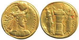 Sasanian, Narseh (AD 293-303), Gold Dinar 6.91g, Pahlavi legend with bust to right wearing