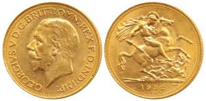 South Africa, George V, Gold Sovereign, 8g, 1932. Uncirculated.
