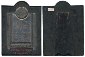 Silver Plaque on a wooden frame, 4th Lucknow All India Salon of Photography 1943, awarded 
