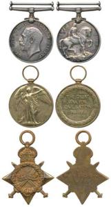 First World War Trio, George V, British War Medal, 1914-15 Star, Victory Medal 1919, award