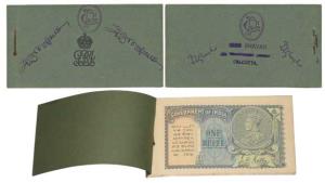 George V, Rupee 1, Booklet, 2nd issue, 1935, signed J. W. Kelly, a complete booklet of 25 