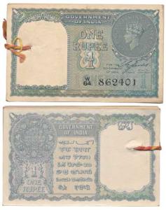 George VI, Rupee 1 bundle, 1940, signed C. E. Jones, bundle tied with thread, (J&R 1.1A). 