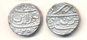 Jahangir, Silver Rupee, Ahmedabad Mint, Muzaiyan couplet, Month Mihir, AH 1025 (KM 149.2).