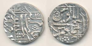 Aurangzeb, Silver Rupee, Junagadh Mint, (KM 301.2). About Extremely Fine, Scarce.